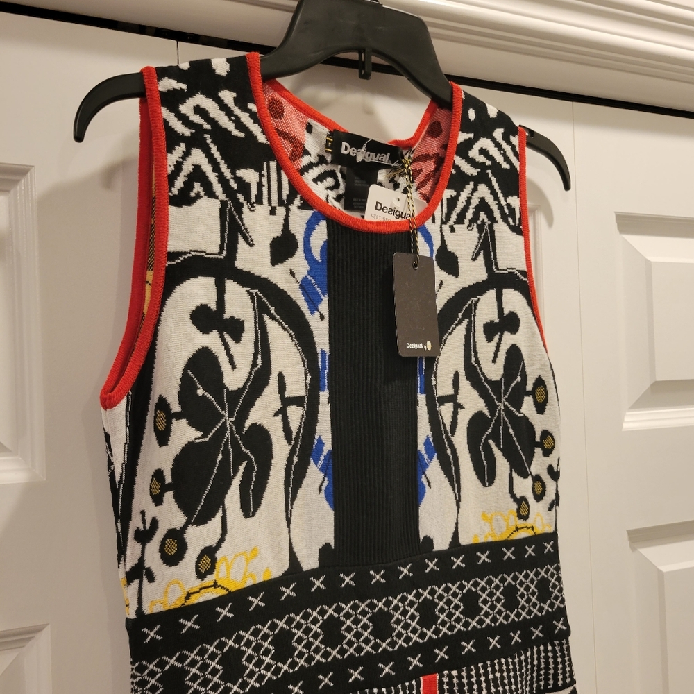 Desigual Red and Black Patterned Dress - Picture 2 of 5
